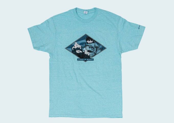 Scynce Led Light T-Shirt Web Astronaut Blue